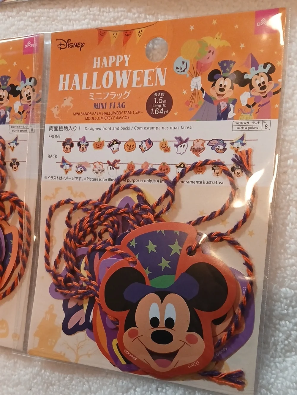 Daiso Disney Mickey Mouse and friends Halloween Garland / Banner Flag Set Of 3
